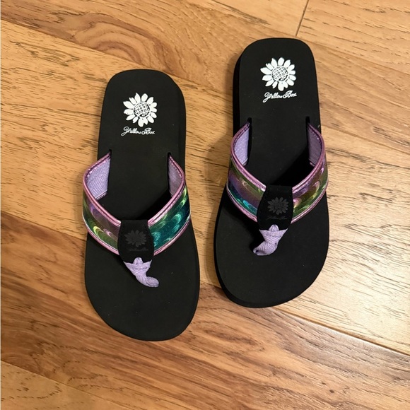 Yellow Box Black and Multicolor Sandals - Picture 2 of 3